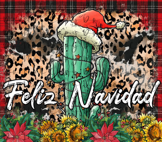 Feliz Navidad 20oz Straight Tumbler Sublimation Print