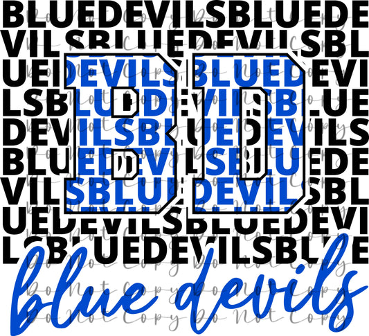 Donna Custom Blue Devil Heat Transfer Sublimation, Sublimation, DTF Direct to Film