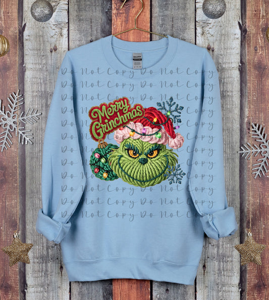 Merry Green Guy-mas (Faux Yarn) Heat Transfer Sublimation, Sublimation, DTF Direct to Film