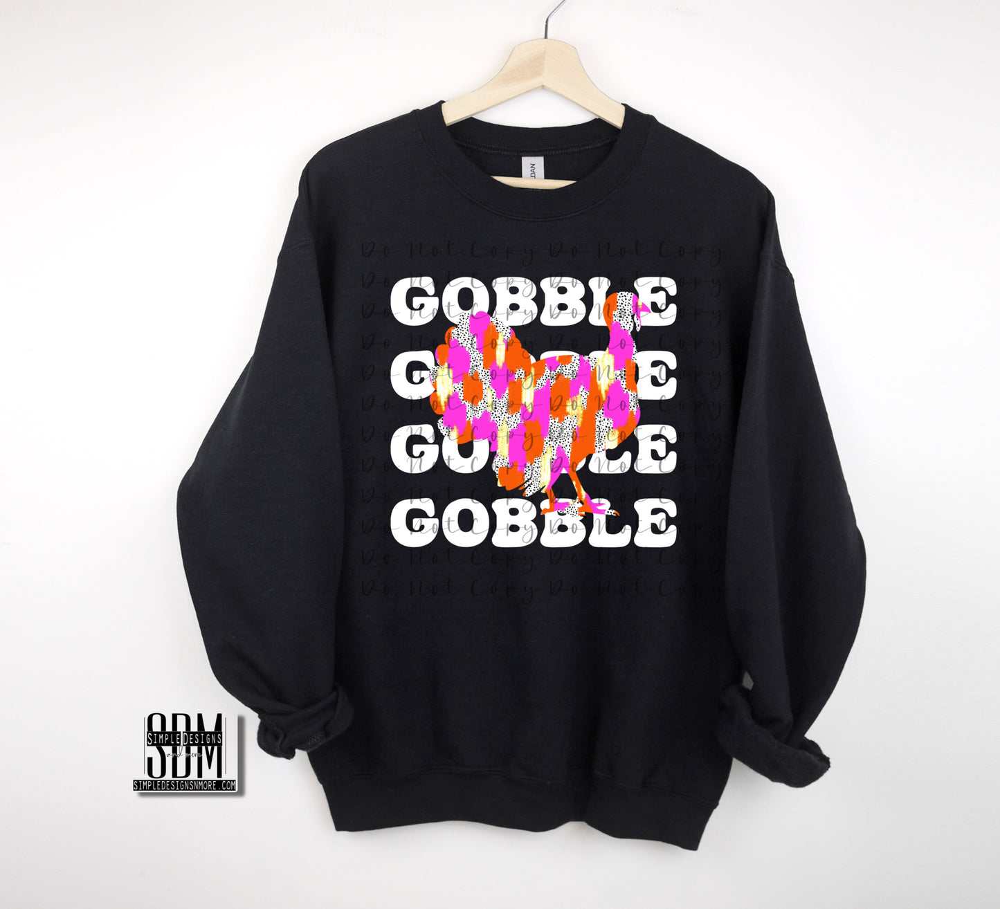 Gobble Gobble Gobble (Colorful Brushstroke) Heat Transfer Sublimation, Sublimation, DTF Direct to Film