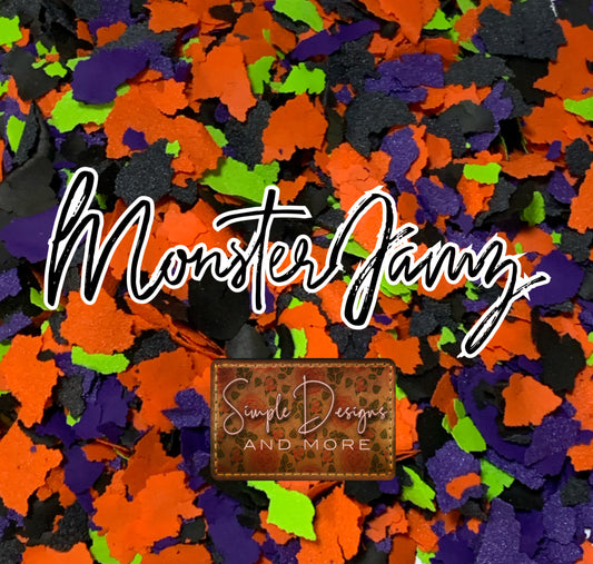 Monster Jamz Screen Print Confetti, T-shirt Sprinkles, Garment Sprinkles, Shirt Decoration