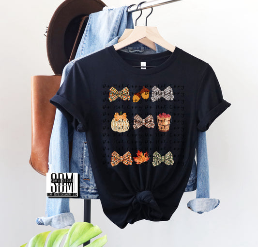 Fall Bow Comfort Color T-shirt, Bella Canvas Tees