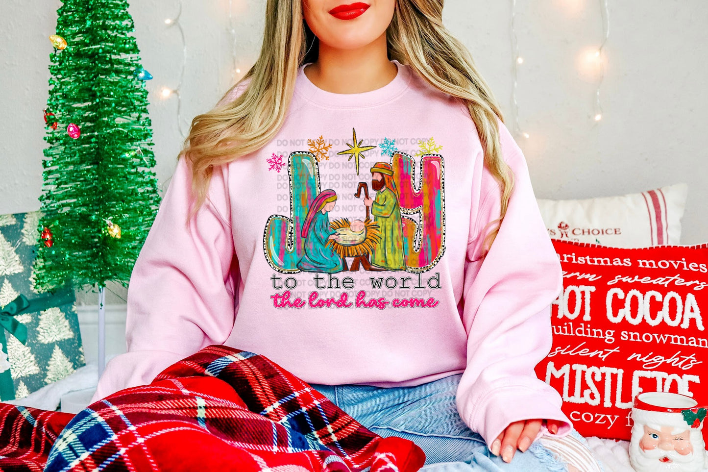 Joy to the World the Lord Has Come (Brushstroke) Heat Transfer Sublimation, Sublimation, DTF Direct to Film