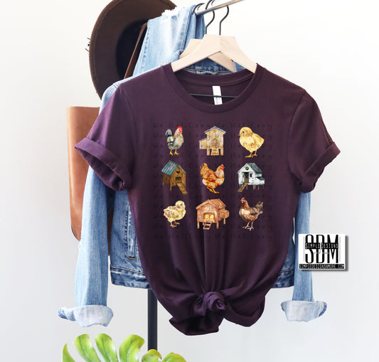 Chicken Collage Heat Transfer DTF, Sublimation, DTF Direct to Film