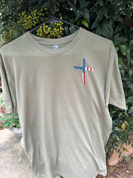 Stand for the Flag Kneel for the Cross Comfort Color T-shirt, Bella Canvas Tees