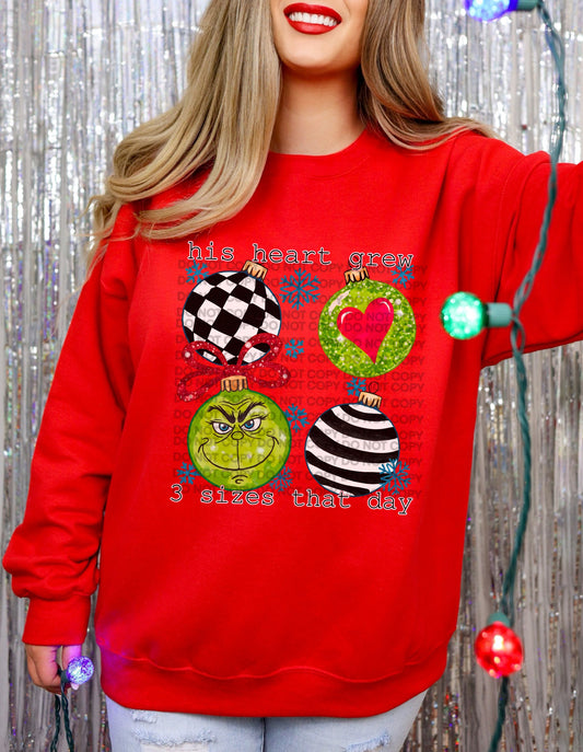 His Heart Grew The Green Guy Heat Transfer Sublimation, Sublimation, DTF Direct to Film