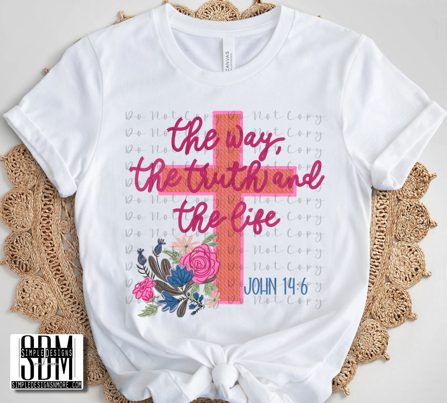 The Way the Truth and the Life (Faux Yarn) Comfort Color T-shirt, Bella Canvas Tees