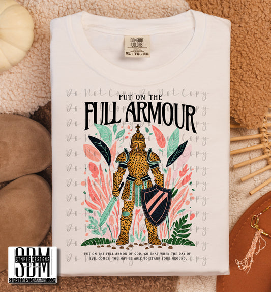 Put on the Full Armor of God Heat Transfer Sublimation, Sublimation, DTF Direct to Film