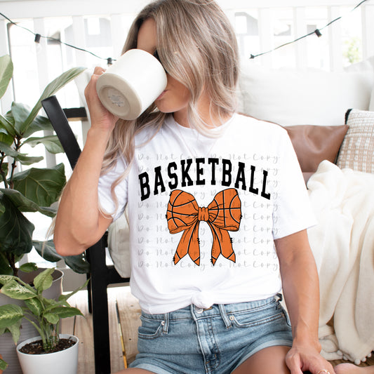 Basketball Coquette Bow Heat Transfer DTF, Sublimation, DTF Direct to Film