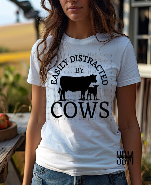 Easily Distracted By Cows Heat Transfers, Sublimation, DTF Direct to Film Heat Transfer