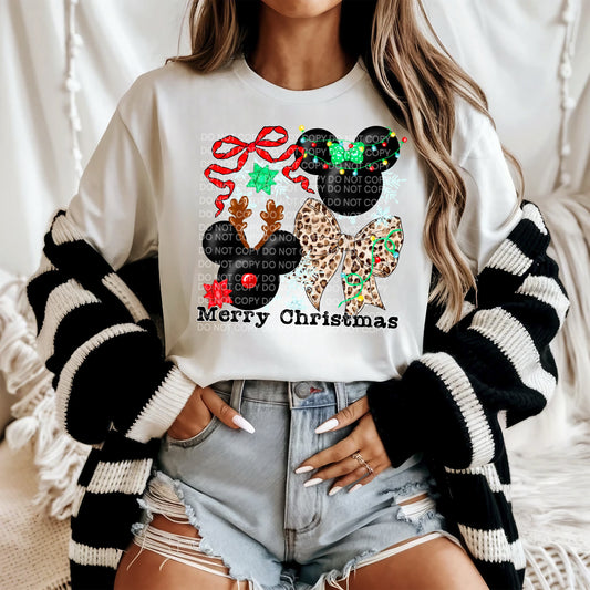 Merry Christmas Mouse Comfort Color T-shirt, Bella Canvas Tees, Crew Sweatshirt