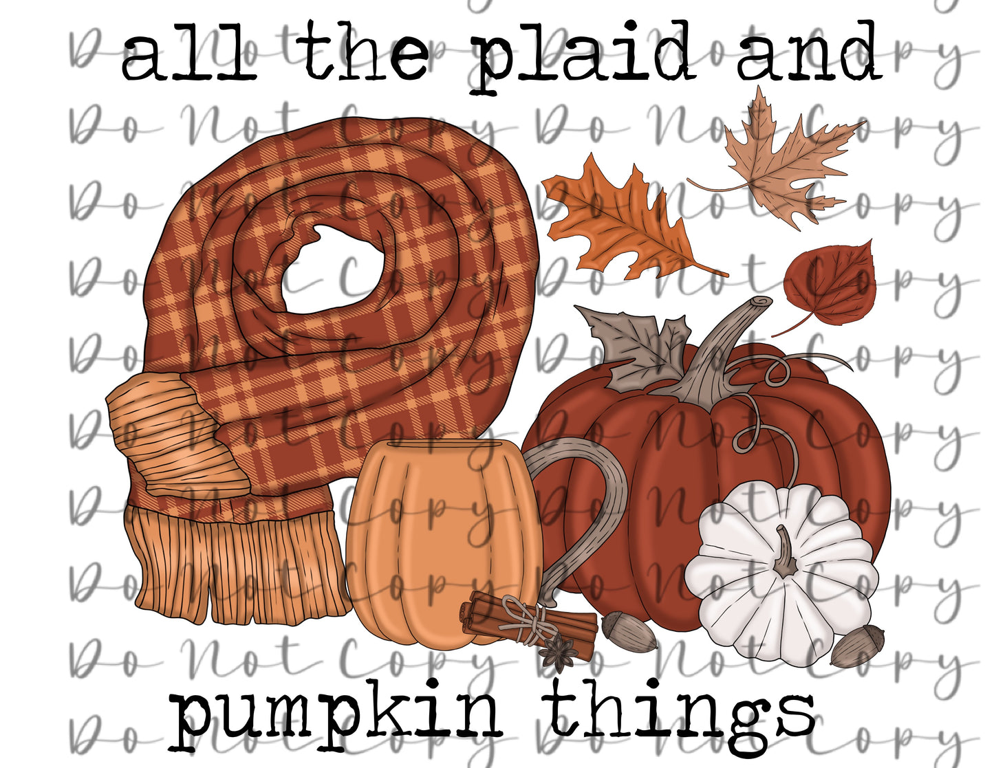 All the Plaid and Pumpkin Things Transfer DTF, Sublimation, DTF Direct to Film