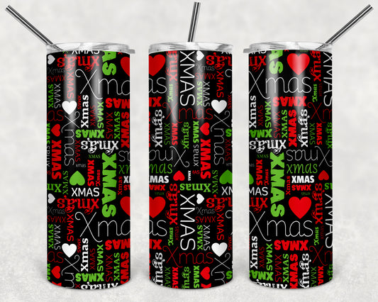 Xmas 20oz Straight Tumbler Sublimation Print