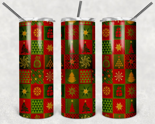 Christmas Gift Wrap 20oz Straight Tumbler Sublimation Print