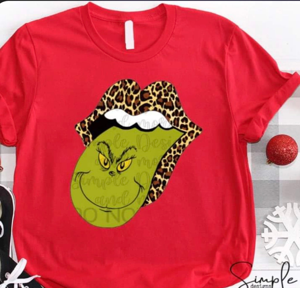 Grinchy Tongue Christmas Heat Transfer Sublimation, Sublimation, DTF Direct to Film