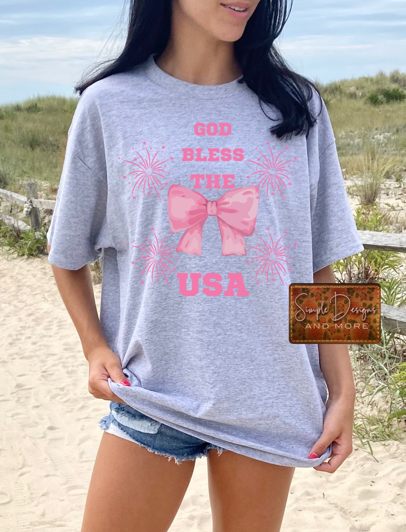 DSwitz Pink God Bless the USA Custom Heat Transfers, Sublimation, DTF Direct to Film