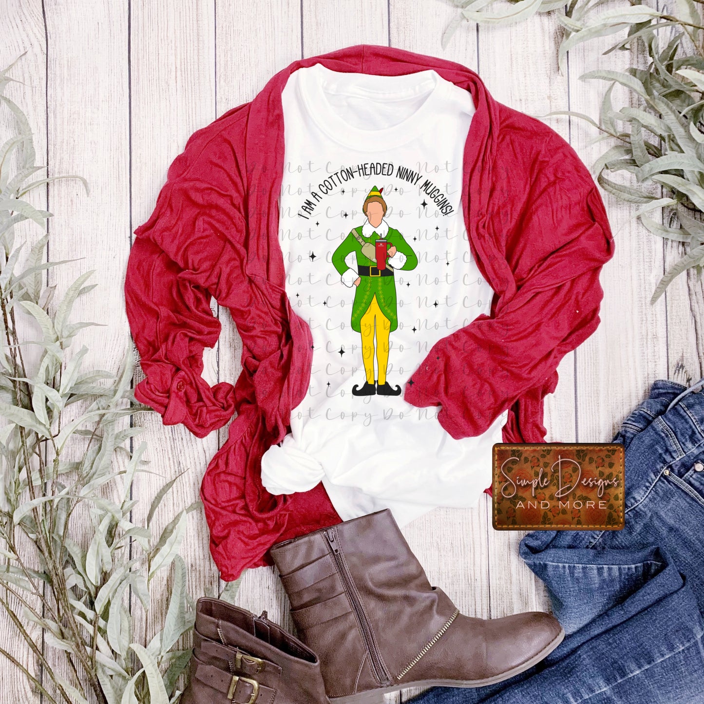 I am a Cotton Headed Ninny Muggins Christmas Heat Transfer Sublimation, Sublimation, DTF Direct to Film