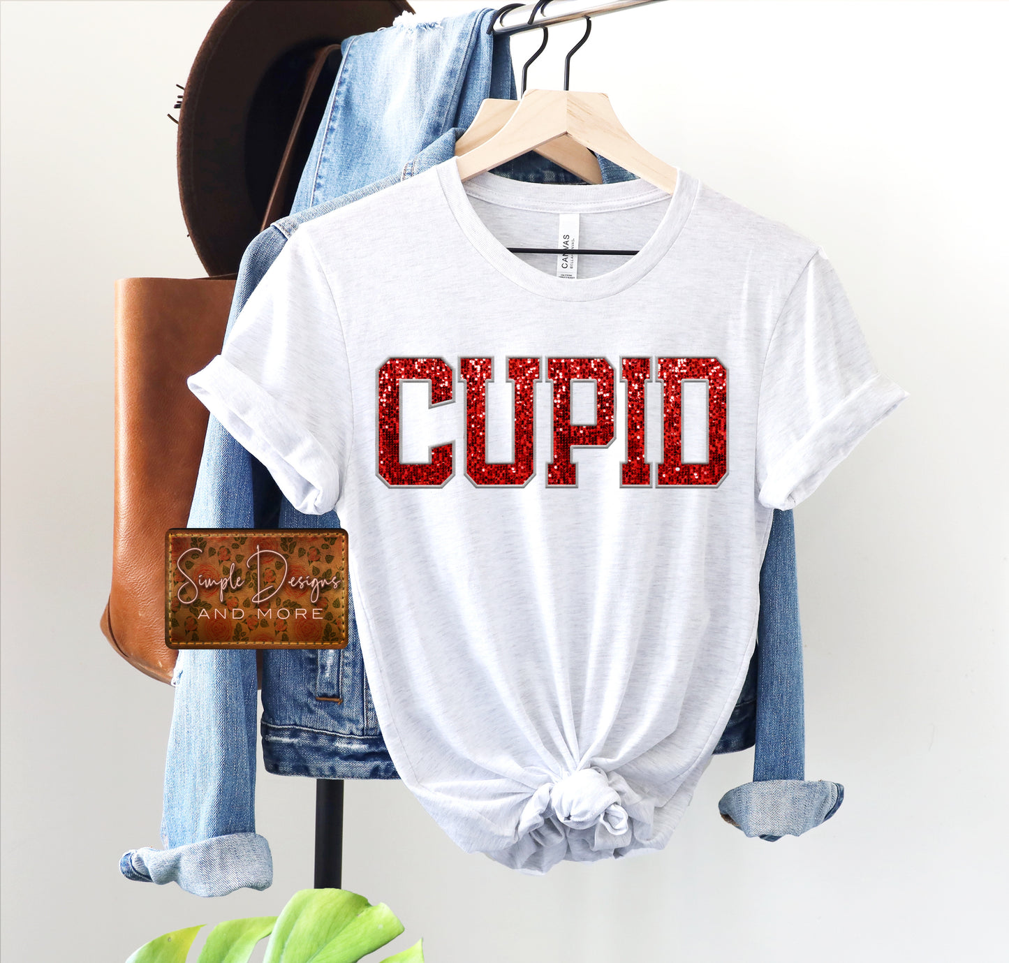 Cupid Faux Glitter Hearts Heat Transfer Sublimation, Sublimation, DTF Direct to Film