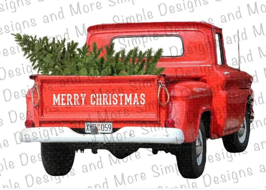 Red Truck Merry Christmas Sublimation Heat Transfer Sheet Temp