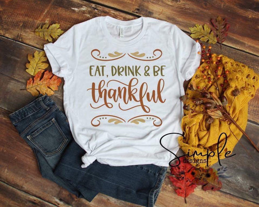 Eat Drink Be Thankful Sublimation Heat Transfer Sheet