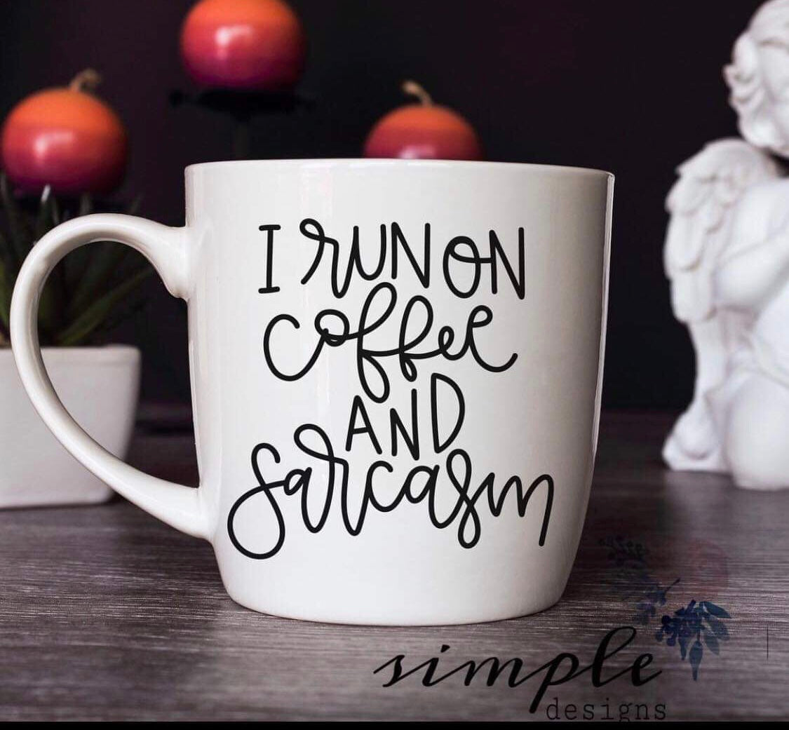 I run on coffee and sarcasm  Sublimation Heat Transfer Sheet