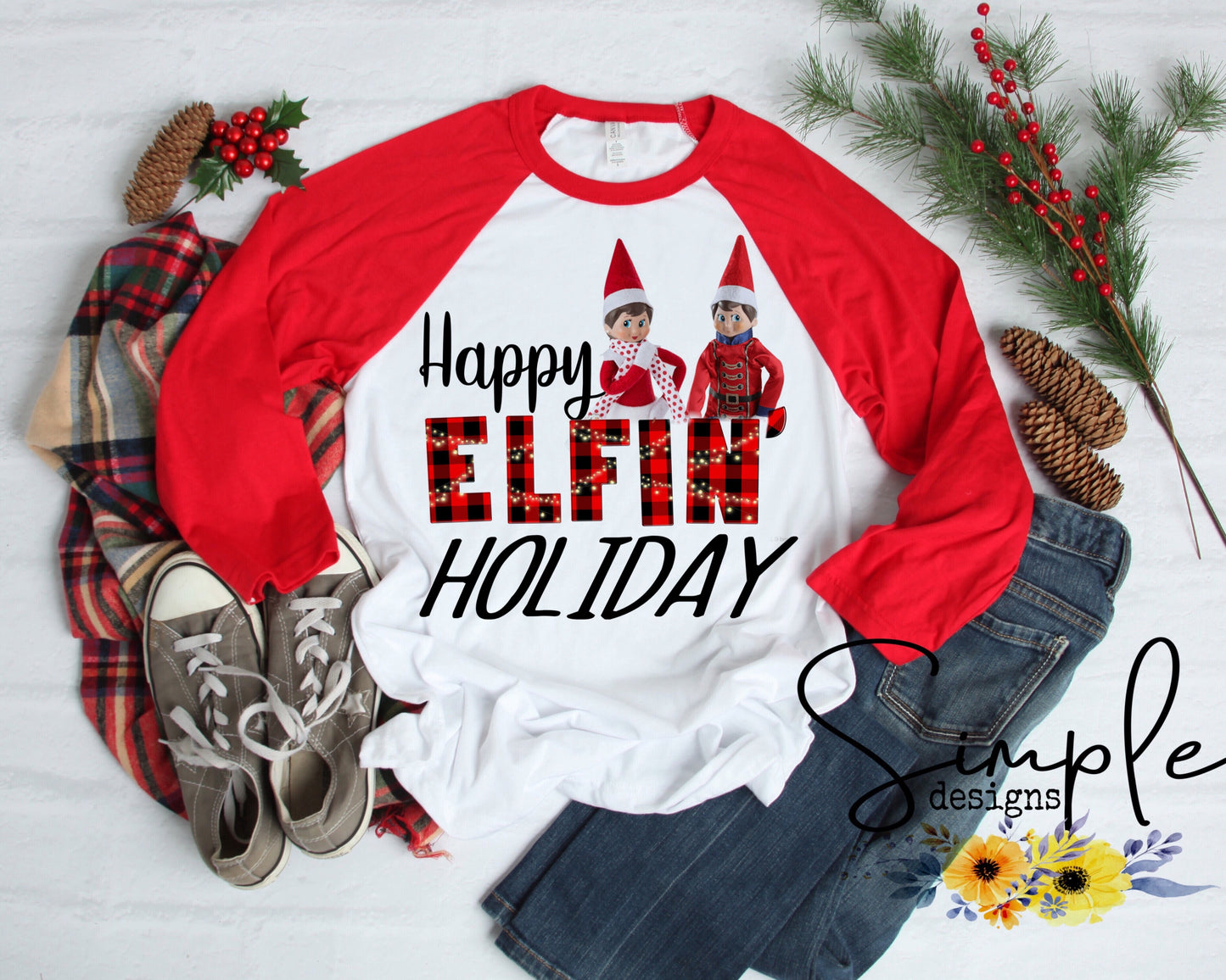 Happy Elfin Holidays Sublimation Heat Transfer Sheet Temp