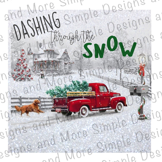 Dashing Through the Snow Christmas Sublimation Heat Transfer Sheet Temp