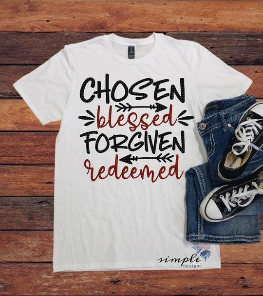 Chosen Blessed Forgiven Redeemed Sublimation Heat Transfer Sheet