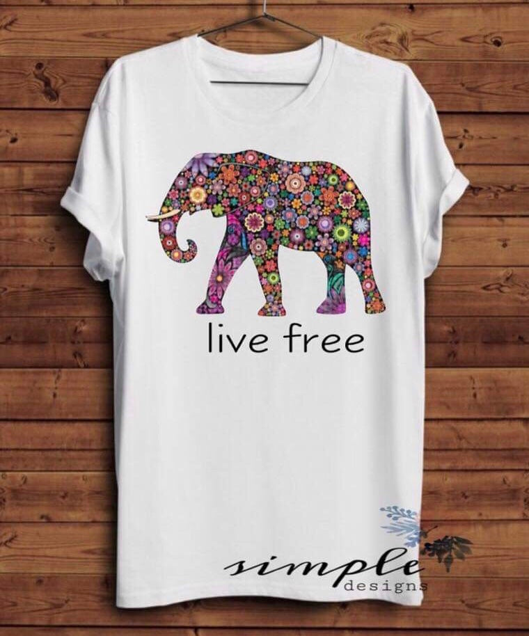 Live Free Elephant Sublimation Heat Transfer Sheet