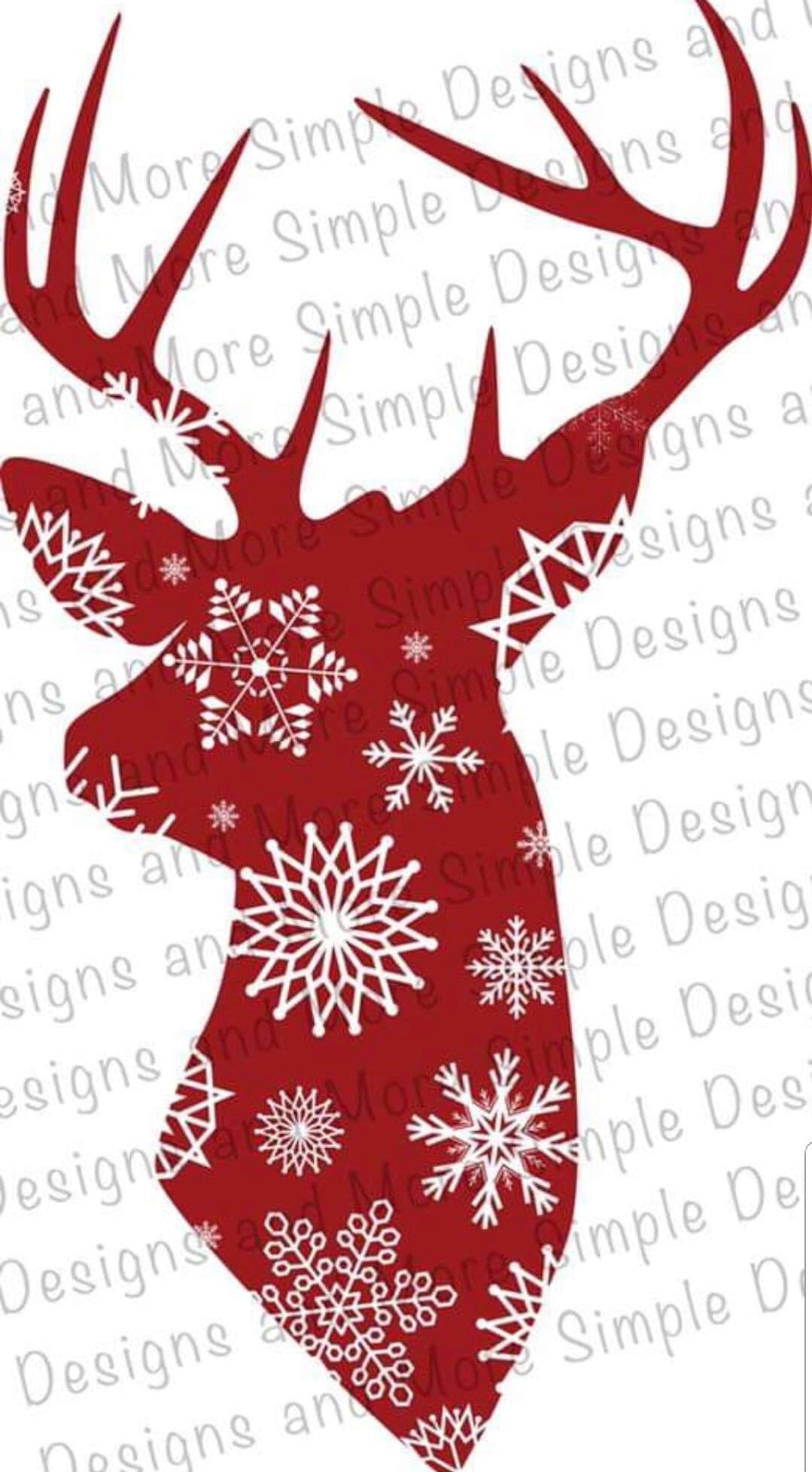 Red Snowflake Deer Sublimation Heat Transfer Sheet Temp