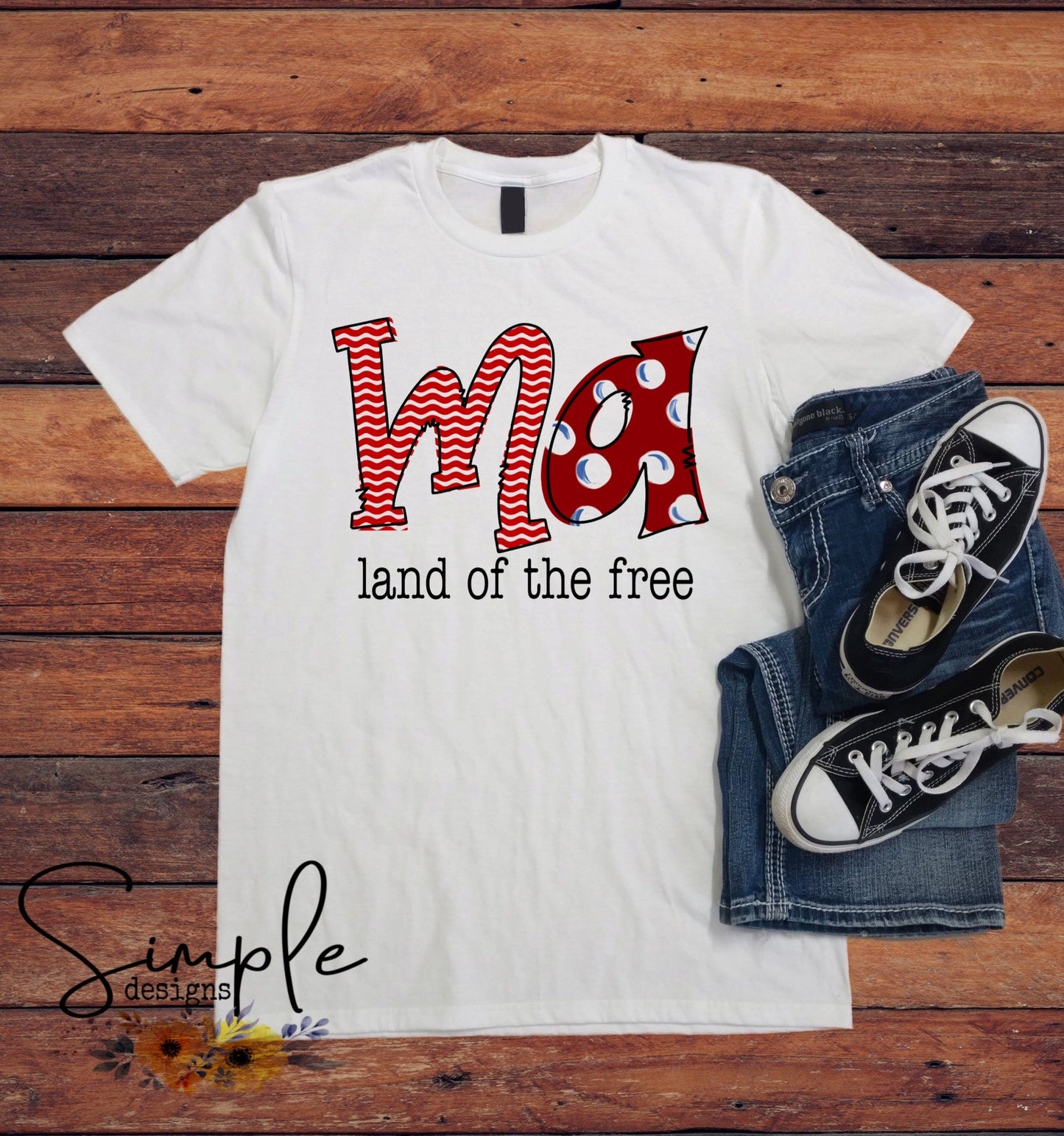 Red White and Blue State Abbreviations Sublimation Heat Transfer Sheets