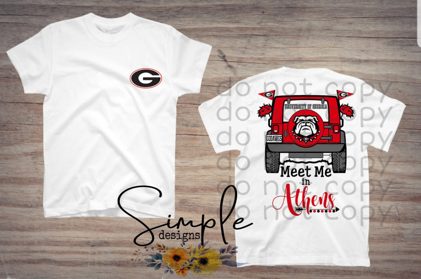 Bulldogs UGA Football Jeep Teams Sublimation Heat Transfer Sheets