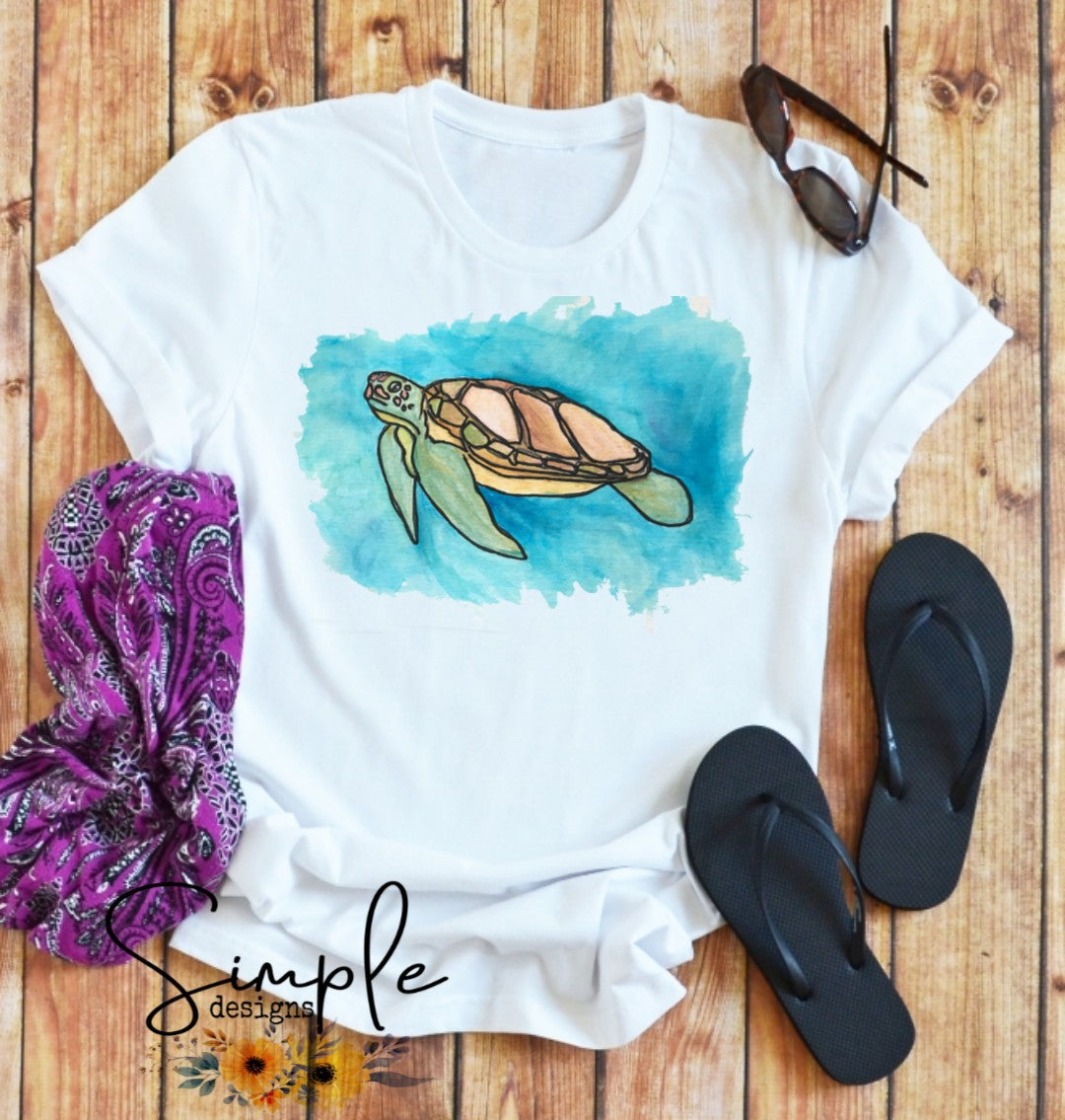 Watercolor Turtle Sublimation Heat Transfer Sheets