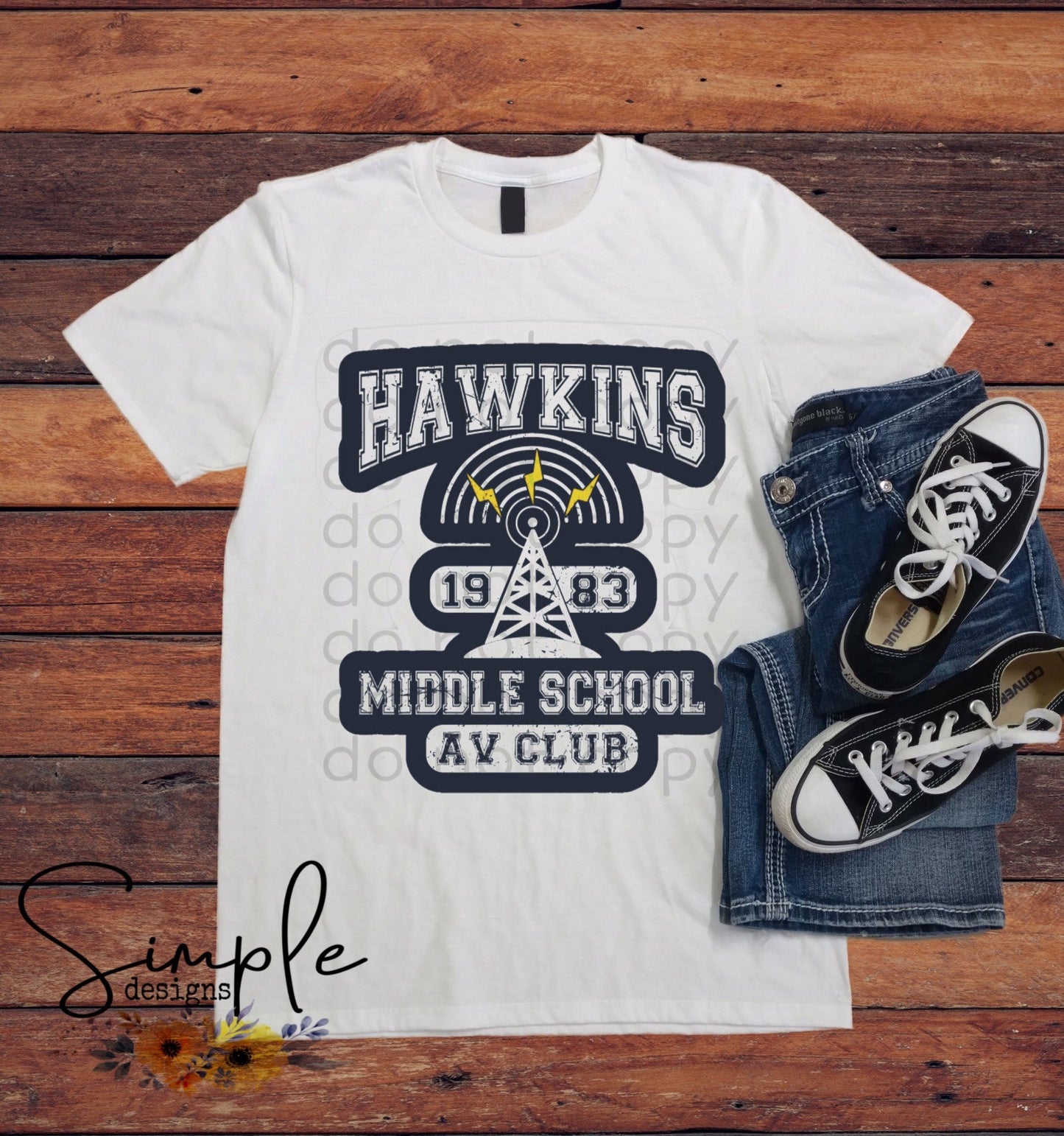 Hawkins Middle School Stranger Things Sublimation Heat Transfer Sheets