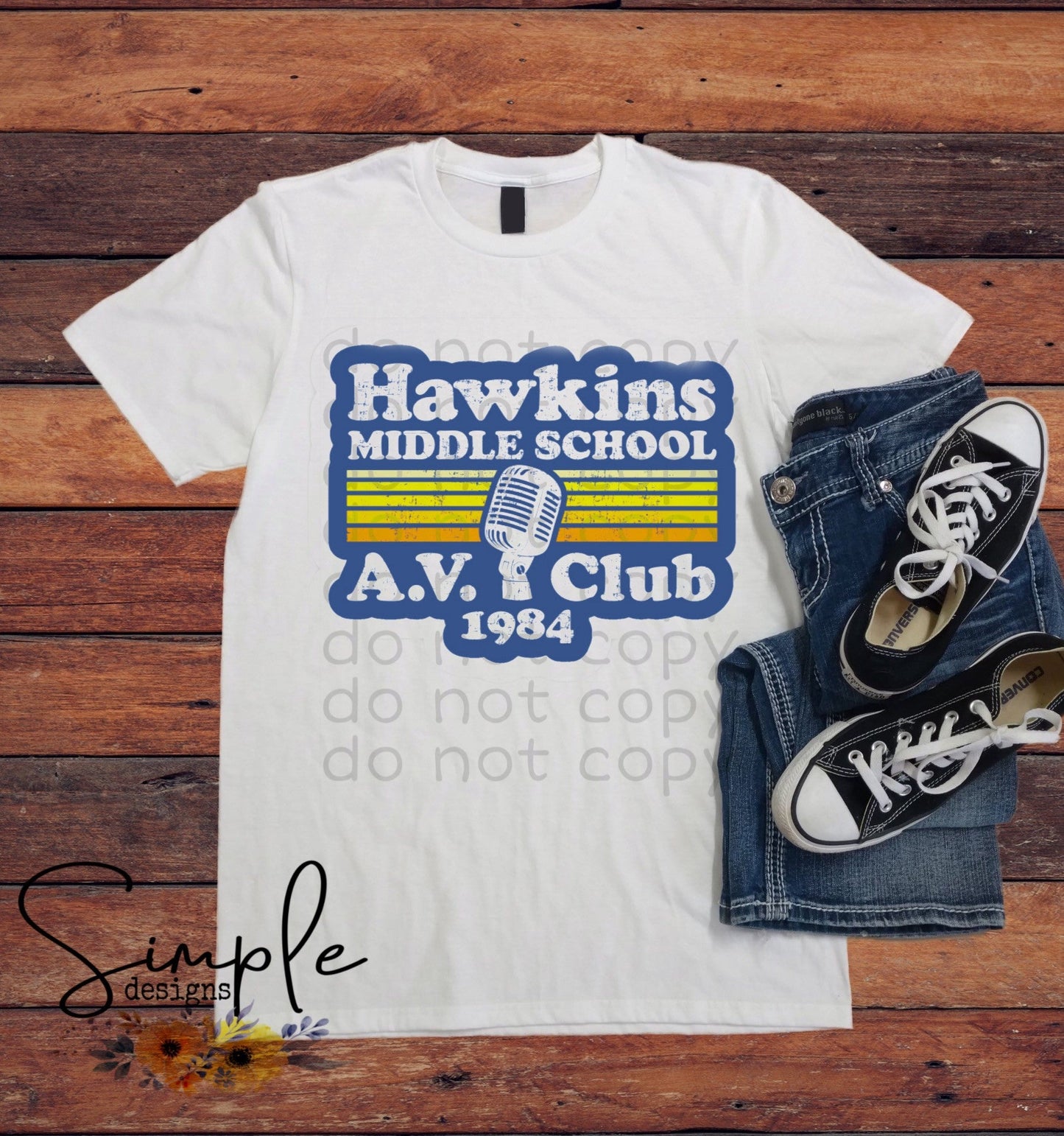 Hawkins Middle School Stranger Things Sublimation Heat Transfer Sheets