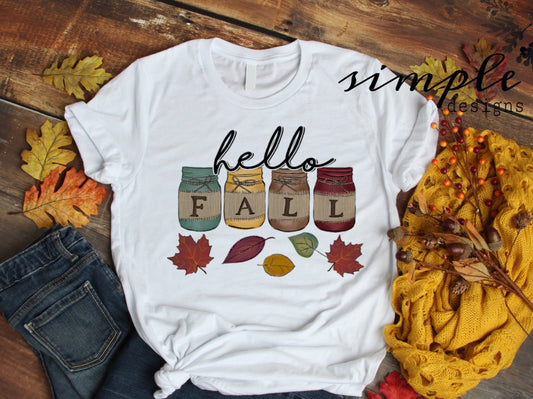 Mason Jars Hello Fall Sublimation Heat Transfer Sheets