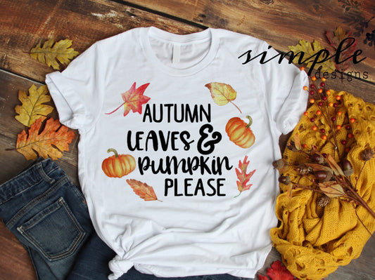 Autumn Leaves and Pumpkin Please Sublimation Heat Transfer Sheets