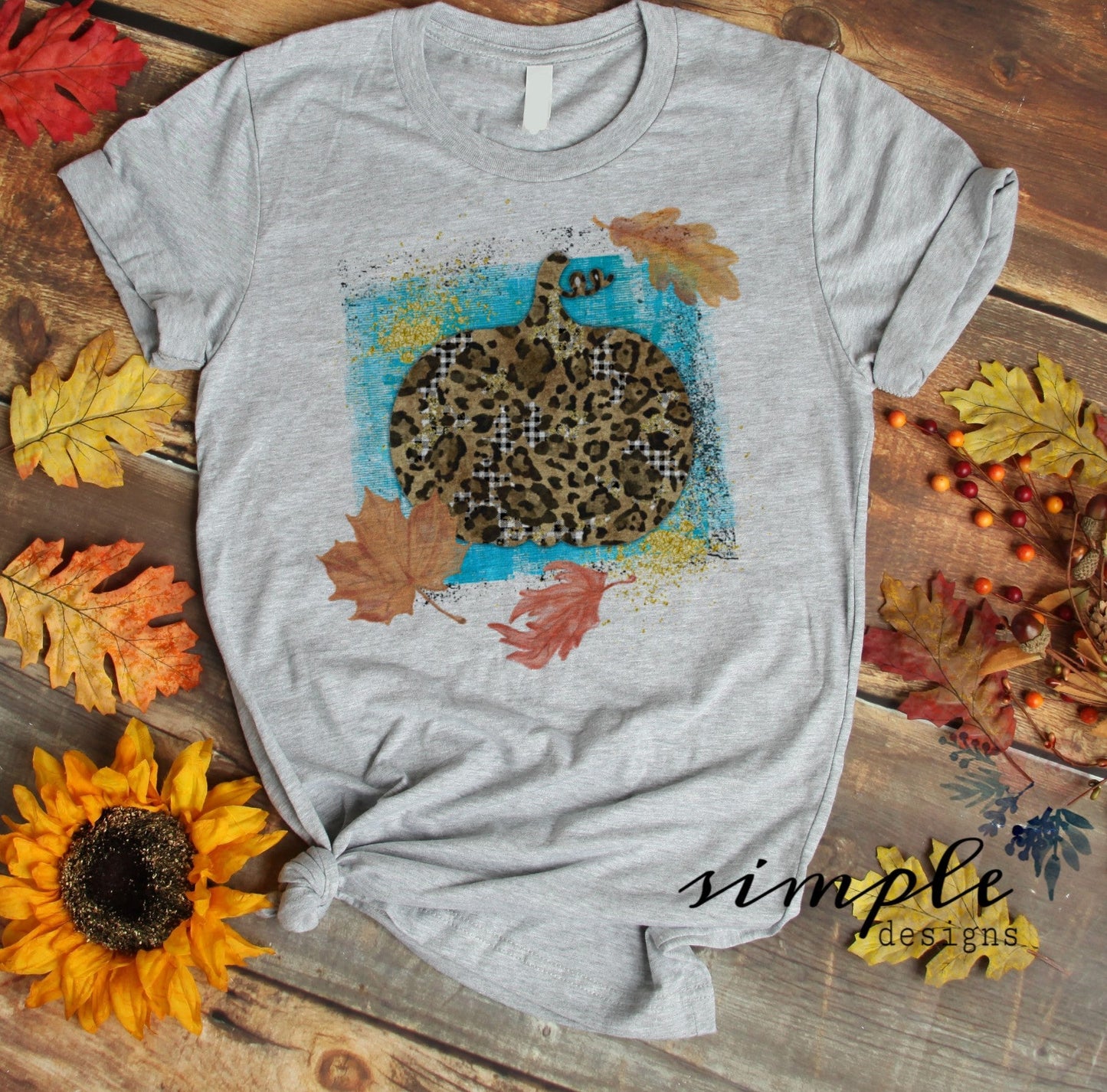 Leopard Pumpkin With Leaves Sublimation Heat Transfer Sheets