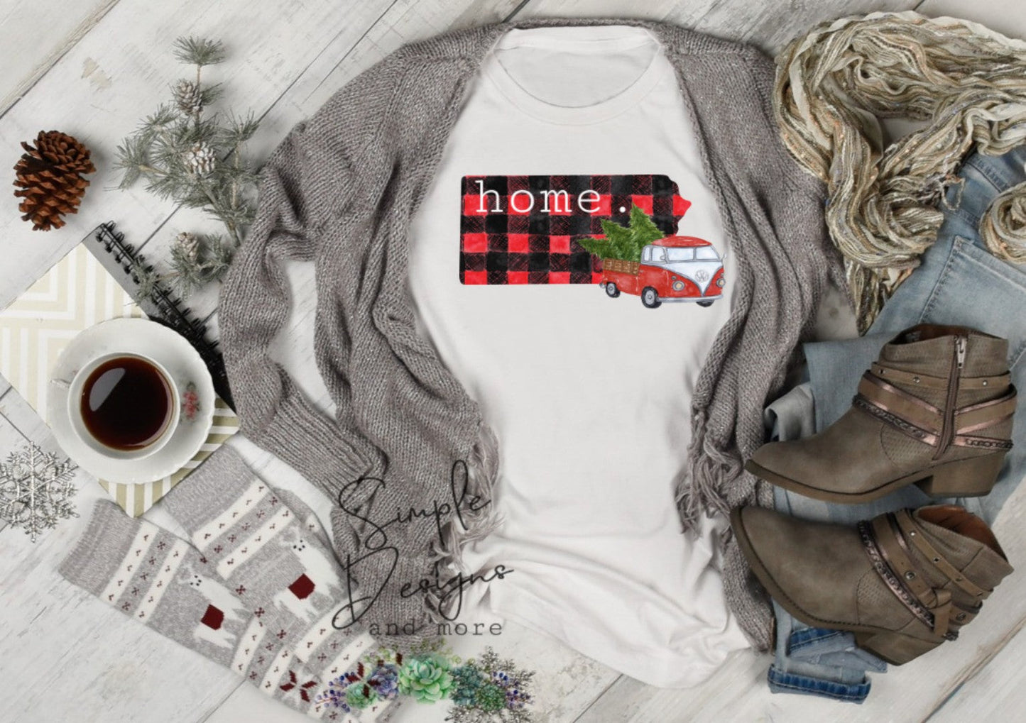 Plaid State Christmas Sublimation Heat Transfer Sheet