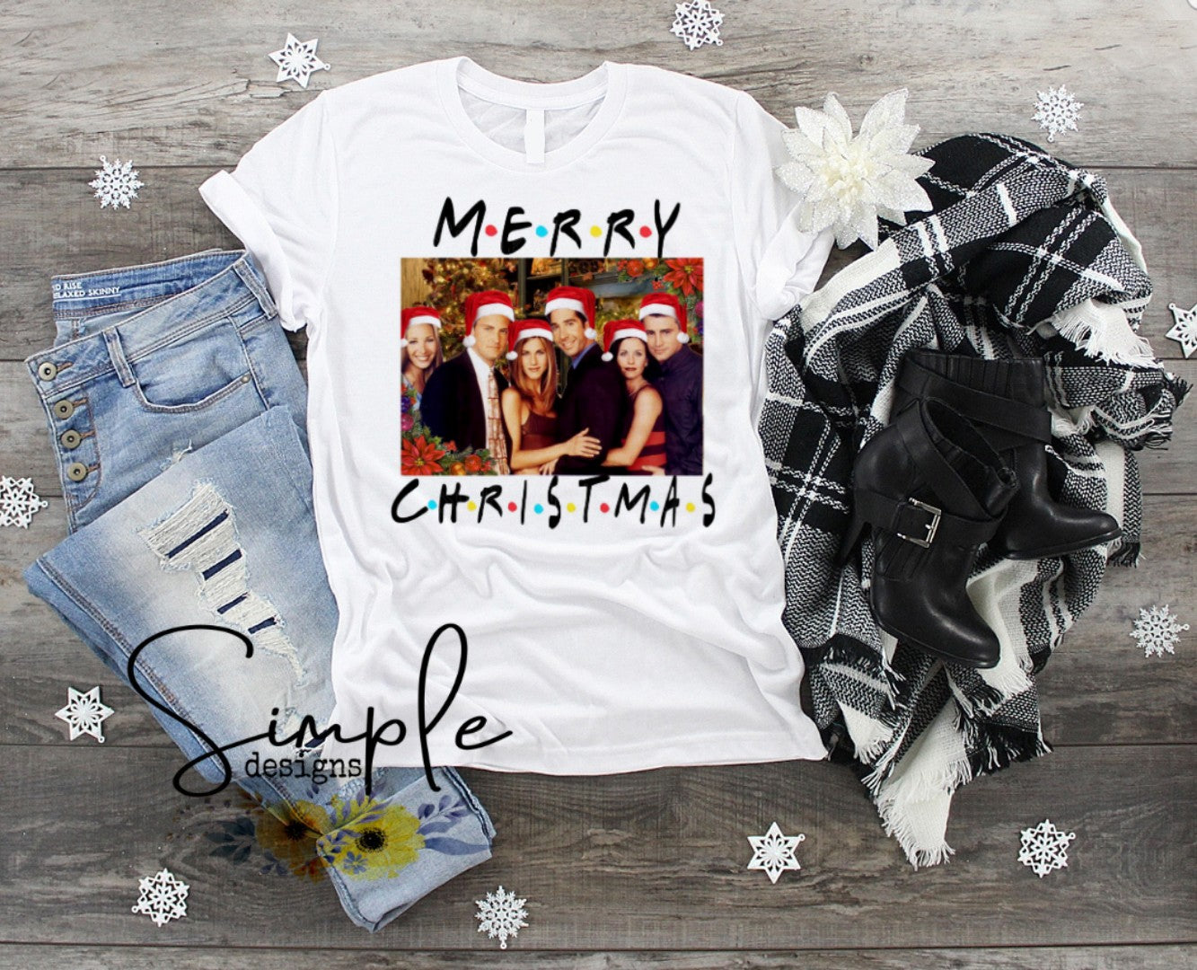 Friends Merry Christmas Sublimation Heat Transfer Sheet