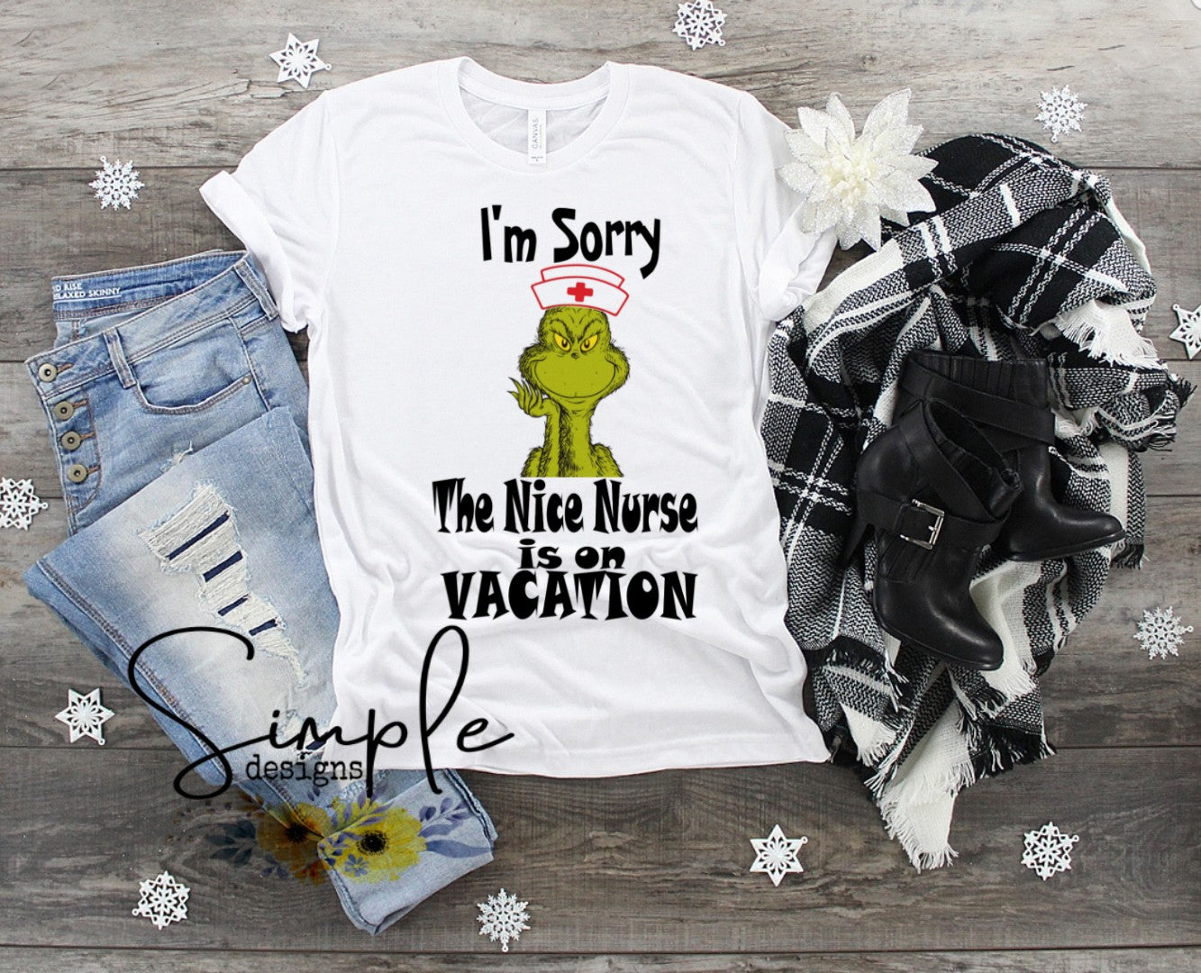 I'm Sorry the Nice Nurse is on Vacation Christmas Sublimation Heat Transfer Sheet