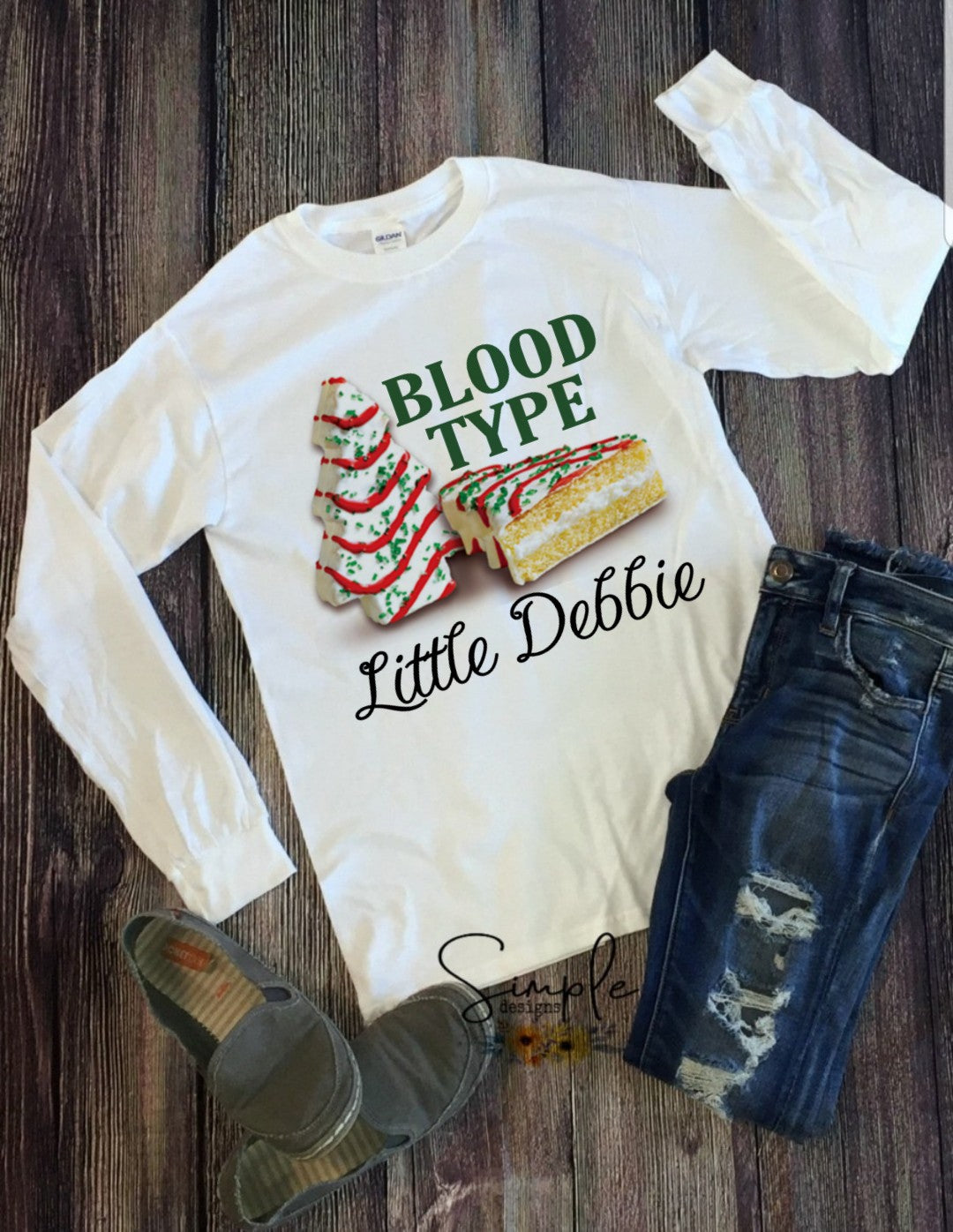 My Blood Type is Little Debbie Christmas Sublimation Heat Transfer Sheet