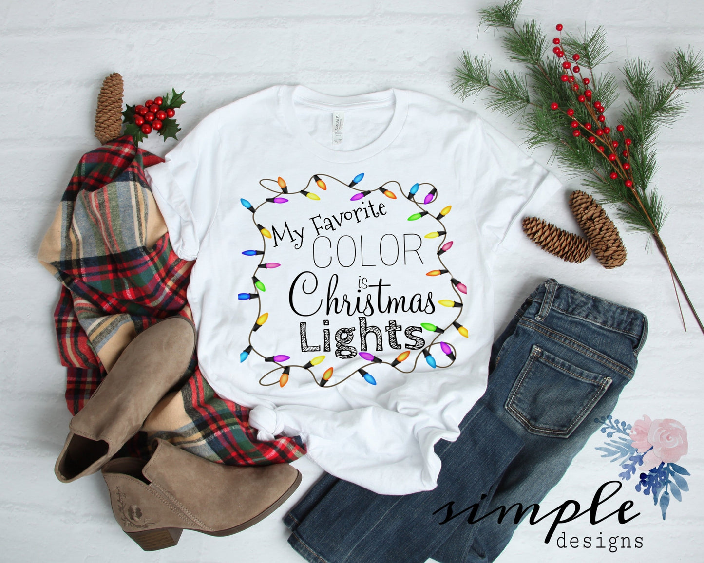 My Favorite Color is Christmas Lights Sublimation Heat Transfer Sheet