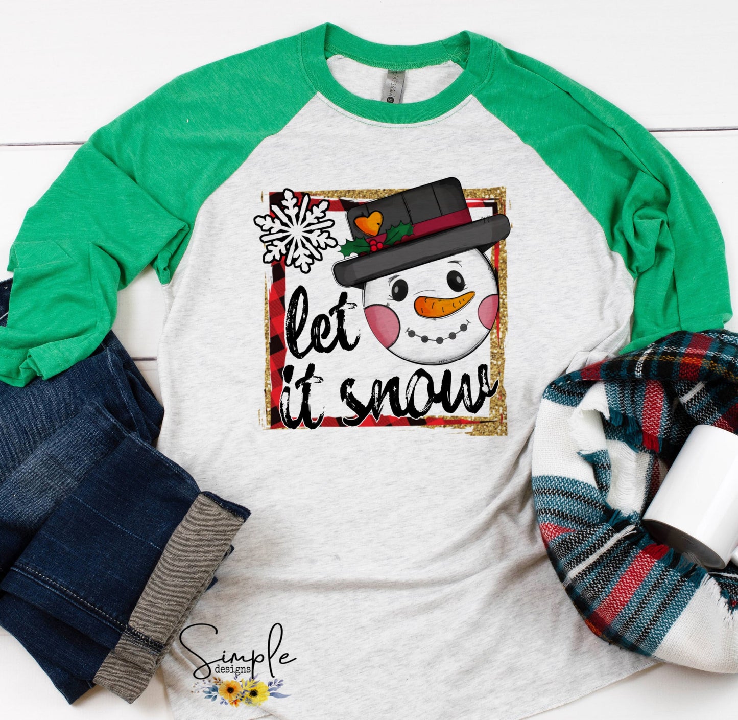 Let It Snow Snowman Sublimation Heat Transfer Sheet