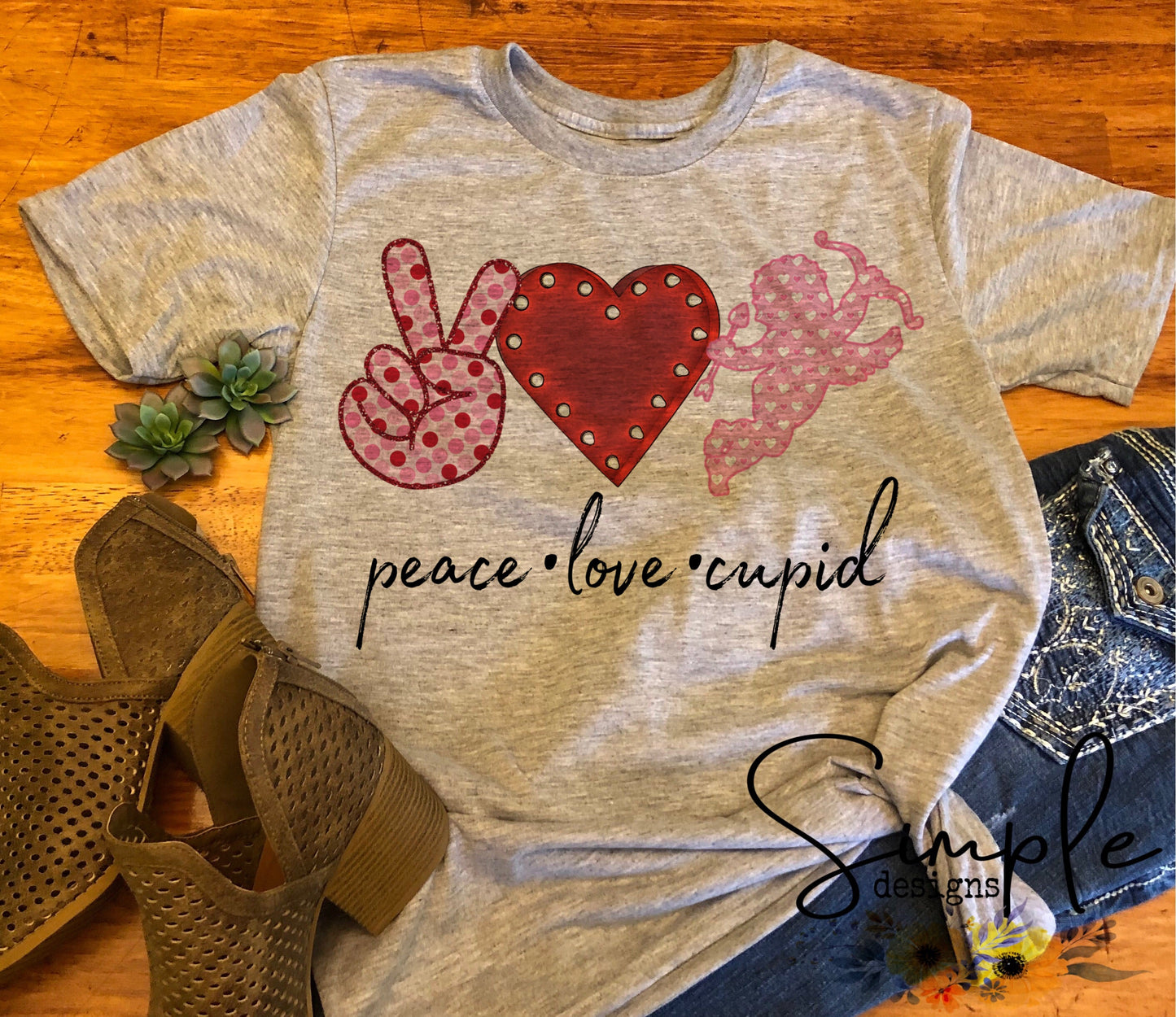 Peace Love Cupid Valentines Sublimation Heat Transfer Sheets