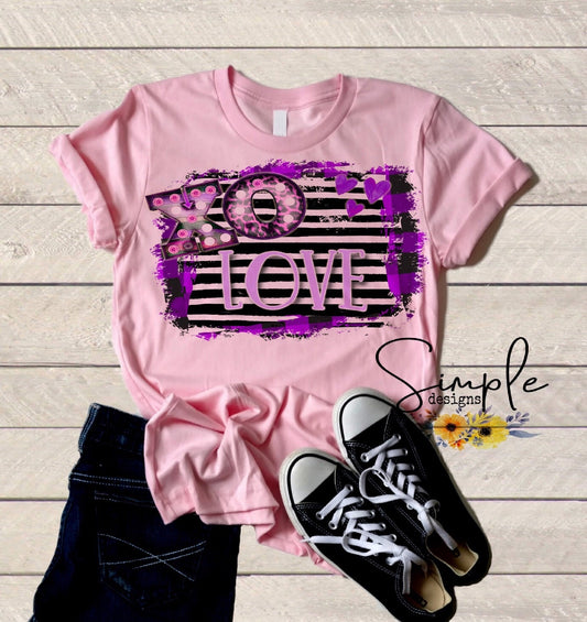 XO Love Purple Sublimation Heat Transfer Sheet