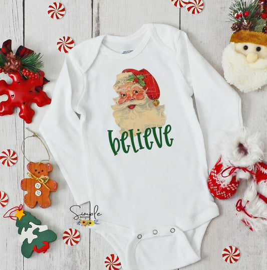 Vintage Santa Believe Sublimation Heat Transfer Sheet