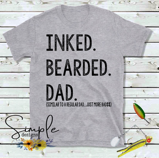 Inked Bearded Dad Sublimation Heat Transfer Sheets