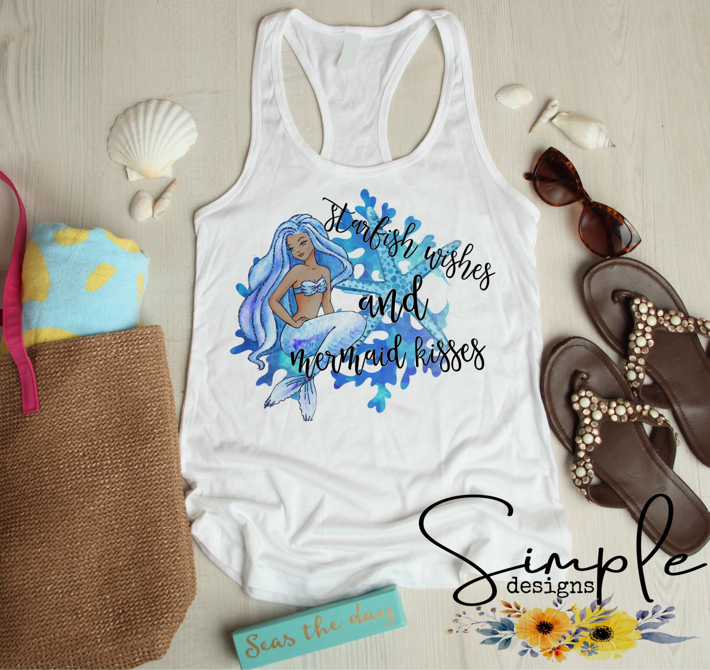 Starfish Wishes and Mermaid Kisses Sublimation Heat Transfer Sheets