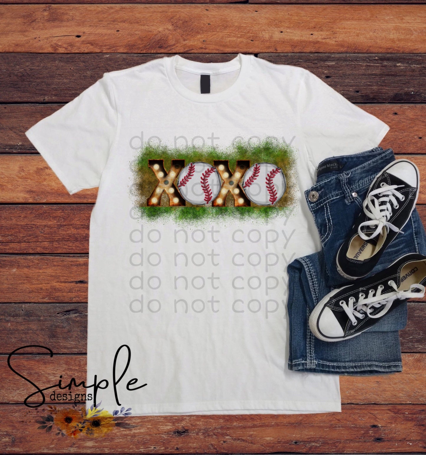 XOXO Baseball Sublimation Heat Transfer Sheet